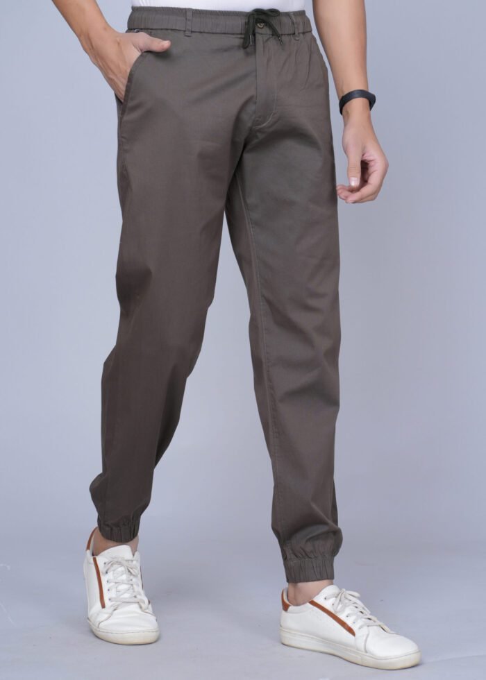 Cargo Sports Men Solid Cotton Brown Jogger Styli Track Pant - Image 2