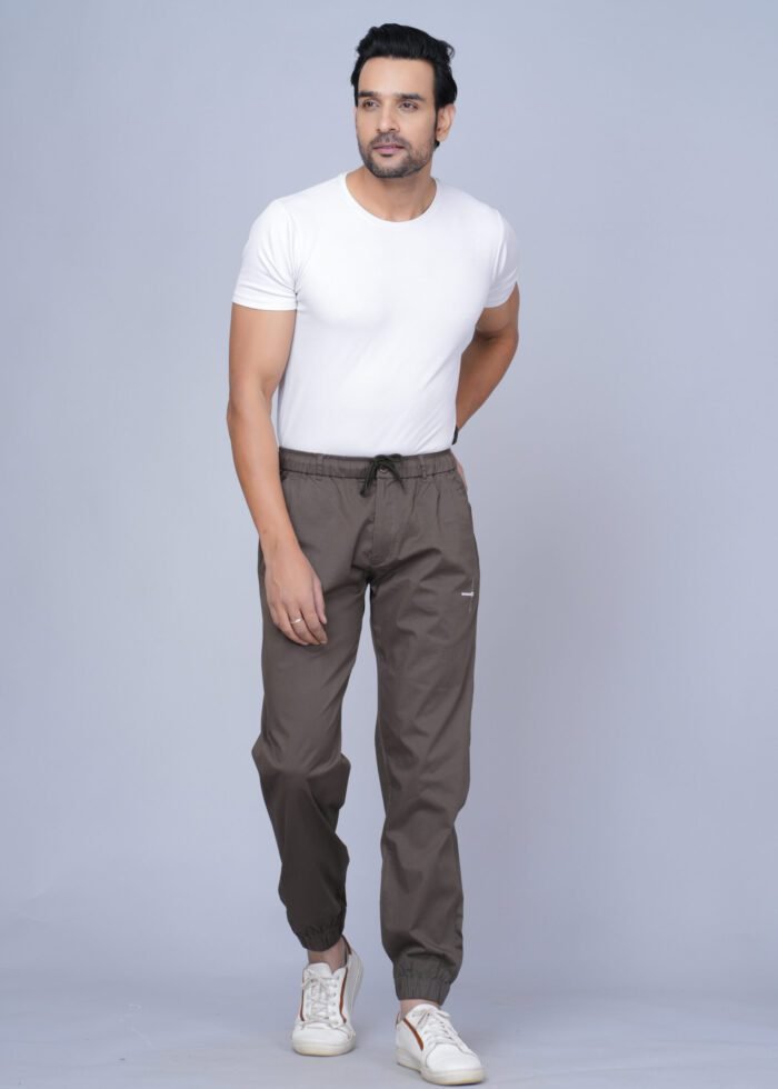 Cargo Sports Men Solid Cotton Brown Jogger Styli Track Pant - Image 5