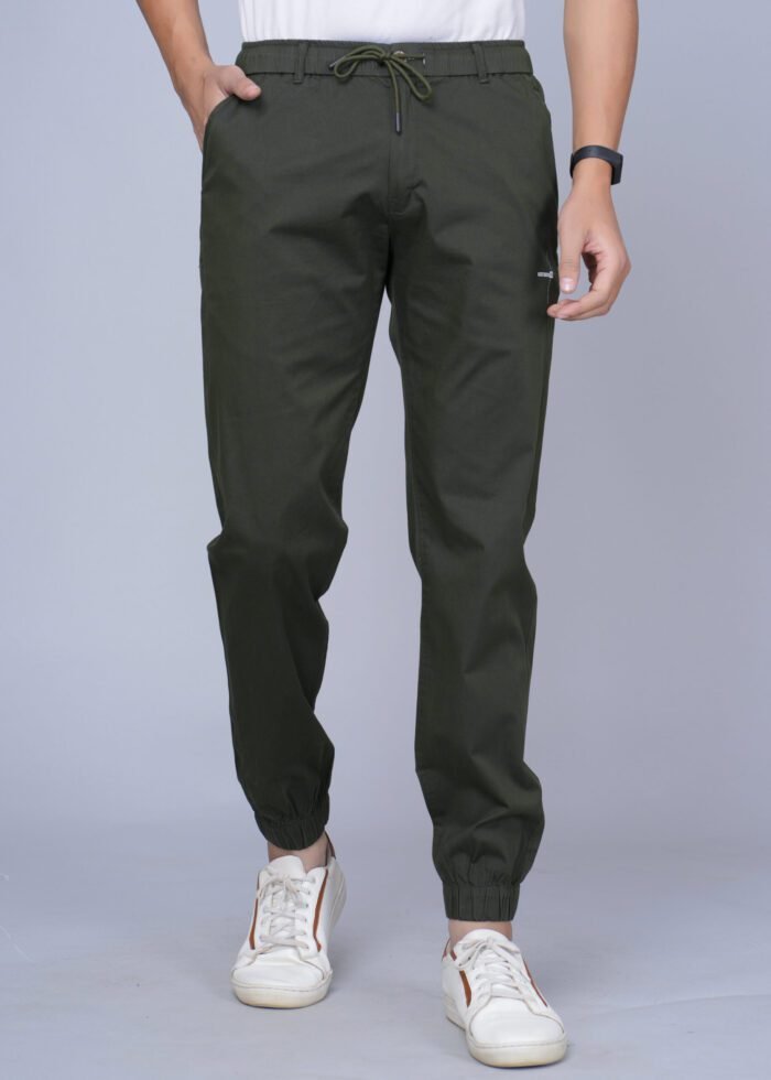 Cargo Sports Men Solid Cotton Dark Green Jogger Styli Track Pant - Image 1