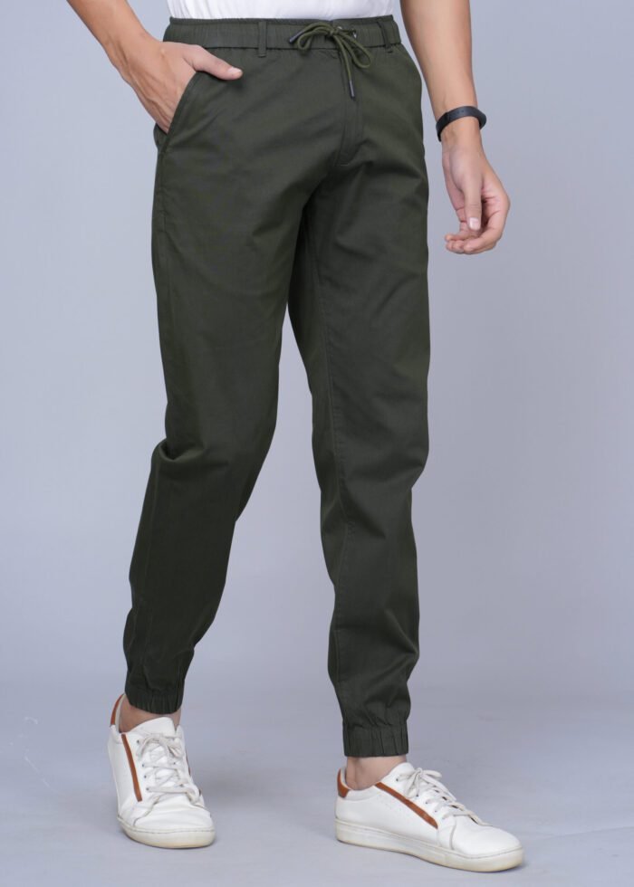 Cargo Sports Men Solid Cotton Dark Green Jogger Styli Track Pant - Image 2