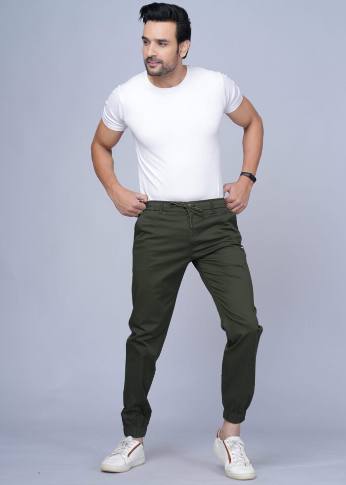 Cargo Sports Men Solid Cotton Dark Green Jogger Styli Track Pant - Image 5
