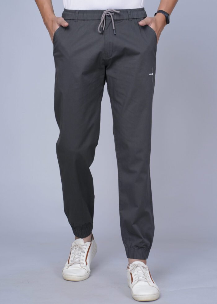 Cargo Sports Men Solid Cotton Dark Grey Jogger Styli Track Pant - Image 1
