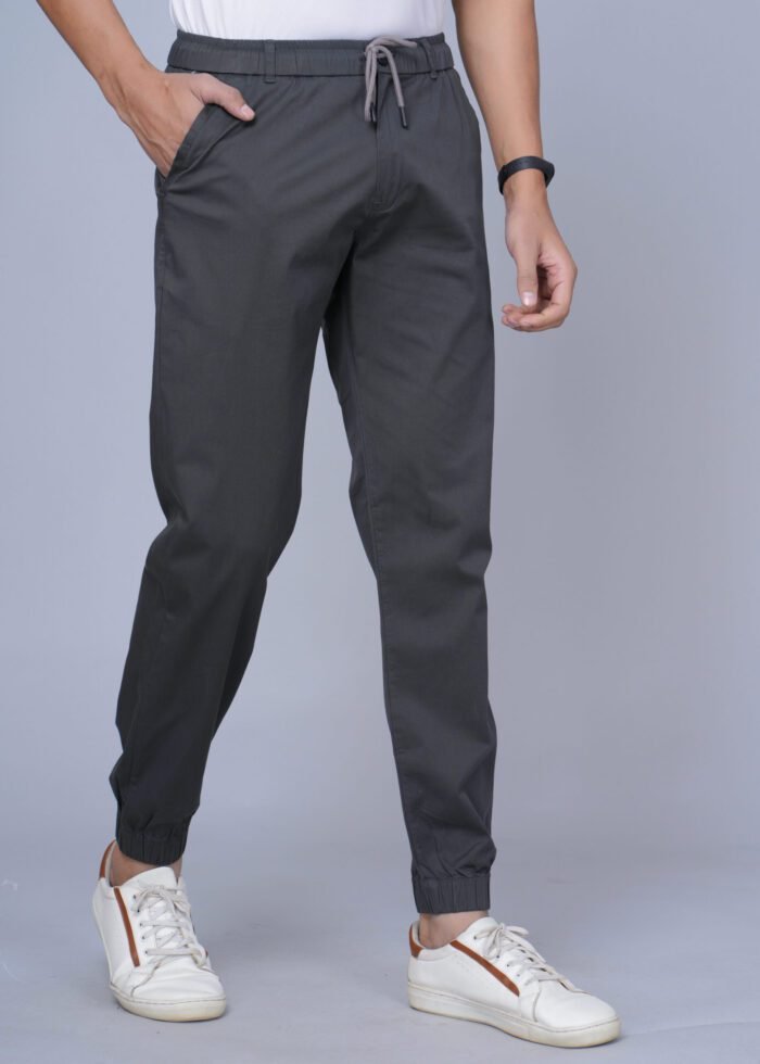 Cargo Sports Men Solid Cotton Dark Grey Jogger Styli Track Pant - Image 2