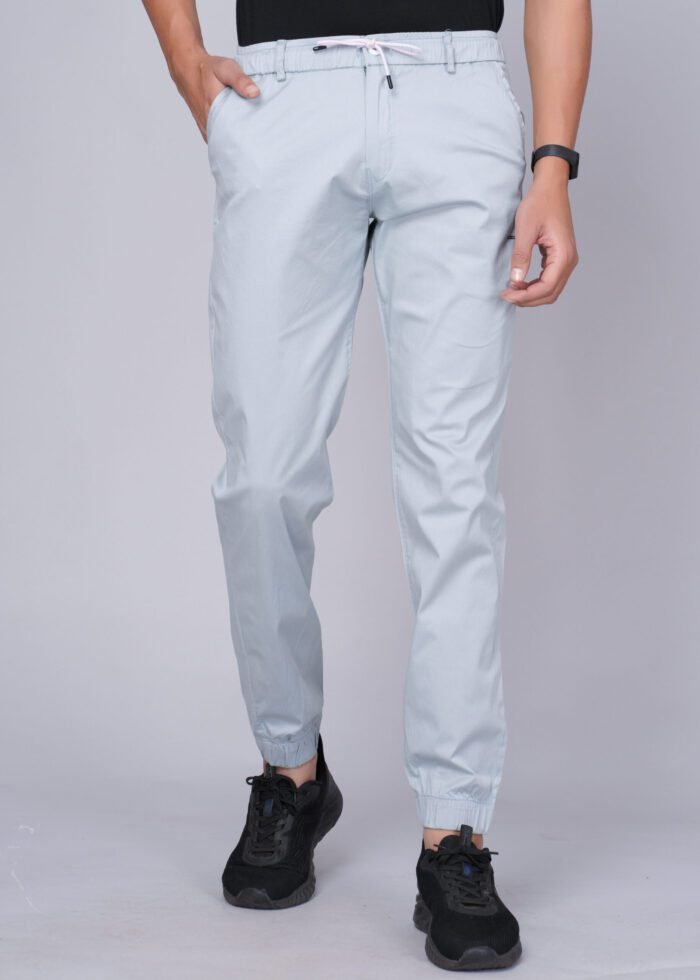Cargo Sports Men Solid Cotton Light Blue Jogger Styli Track Pant - Image 1