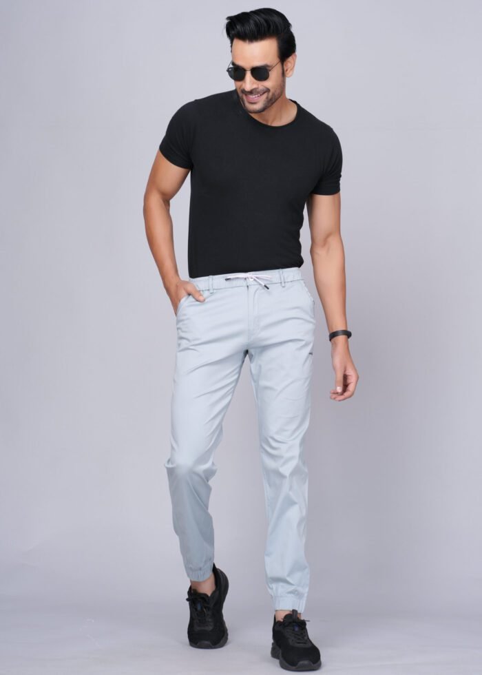 Cargo Sports Men Solid Cotton Light Blue Jogger Styli Track Pant - Image 3