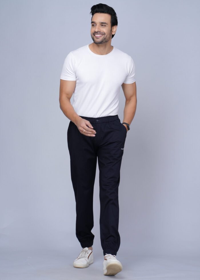 Cargo Sports Men Solid Cotton Navy Blue Jogger Styli Track Pant - Image 5