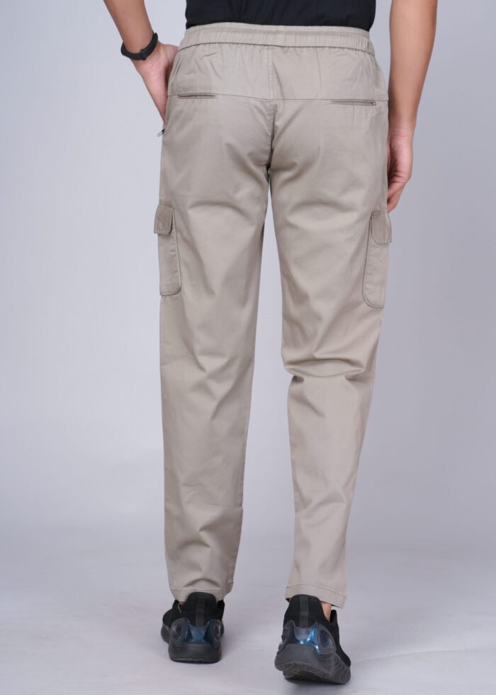 Cargo Sports Men Solid Cotton Beige Cargo Pant - Image 5