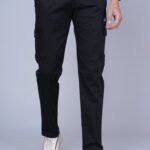 Cargo Sports Men Solid Cotton Black Cargo Pant