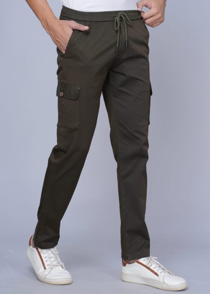 Cargo Sports Men Solid Cotton Brown Cargo Pant - Image 2