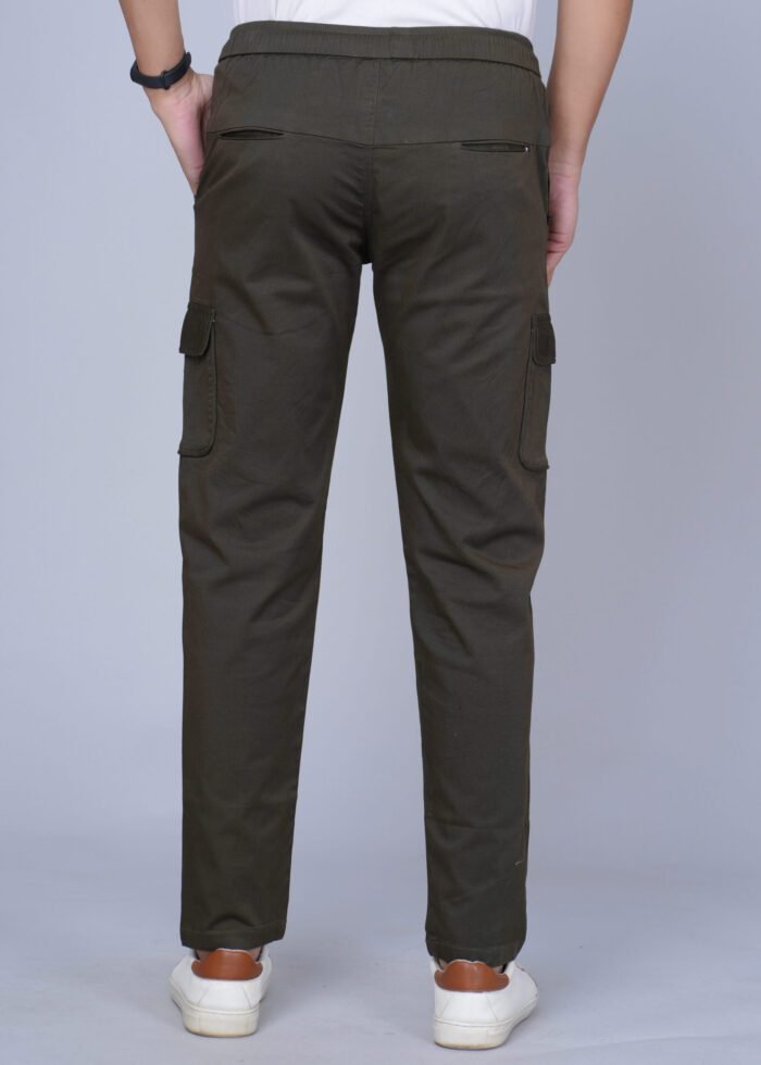 Cargo Sports Men Solid Cotton Brown Cargo Pant - Image 4