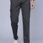 Cargo Sports Men Solid Cotton Dark Grey Cargo Pant