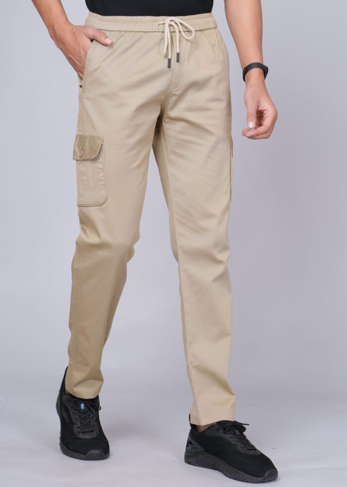 Cargo Sports Men Solid Cotton Ghost White Cargo Pant - Image 2