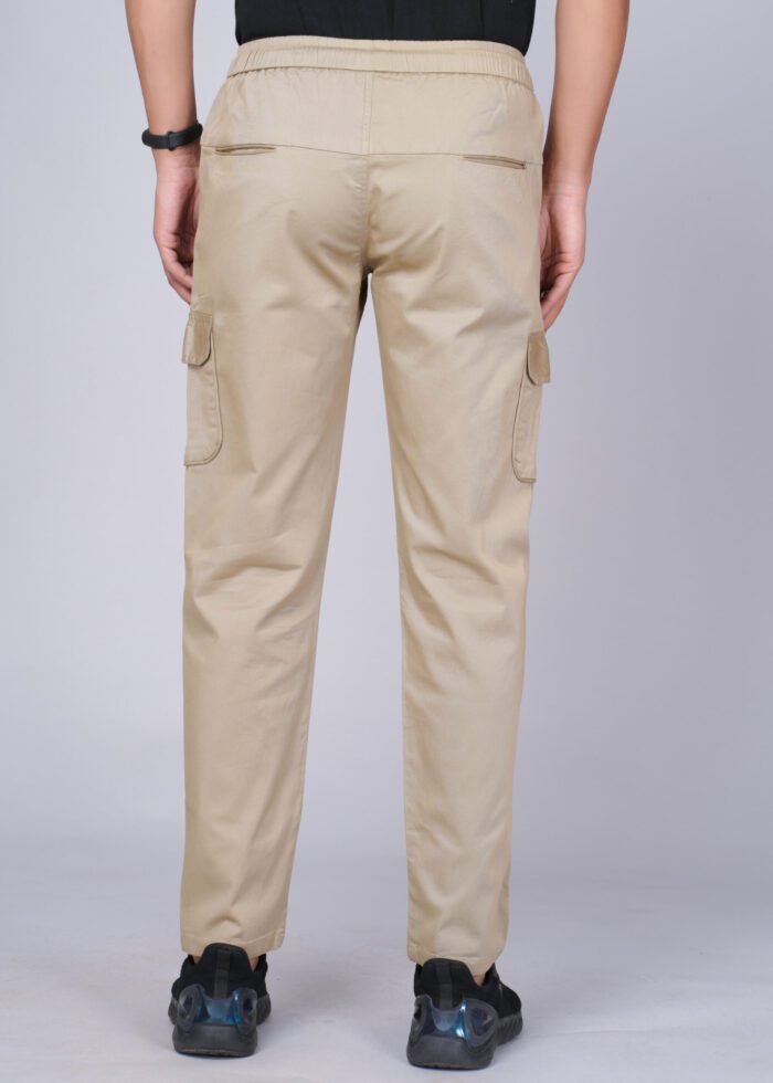 Cargo Sports Men Solid Cotton Ghost White Cargo Pant - Image 4