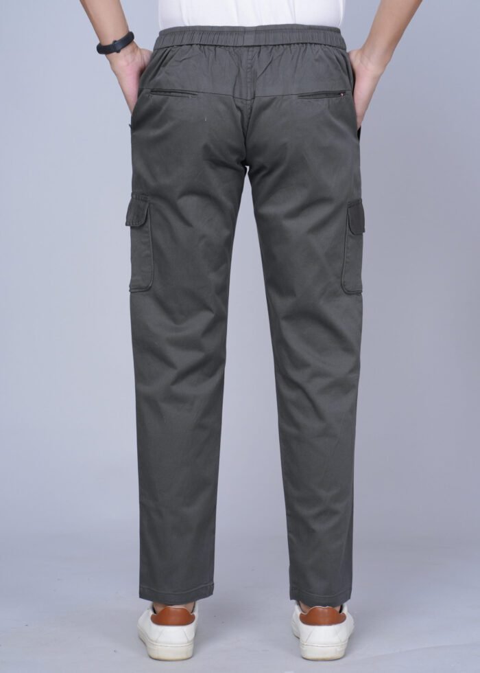 Cargo Sports Men Solid Cotton Grey Cargo Pant - Image 4