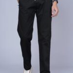Cargo Sports Men Solid Cotton Black Track Pant
