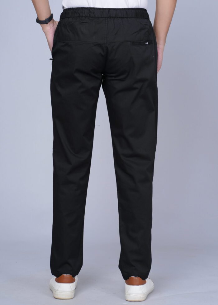 Cargo Sports Men Solid Cotton Black Track Pant - Image 4