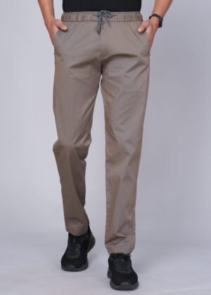 Cargo Sports Men Solid Cotton Brown Track Pant