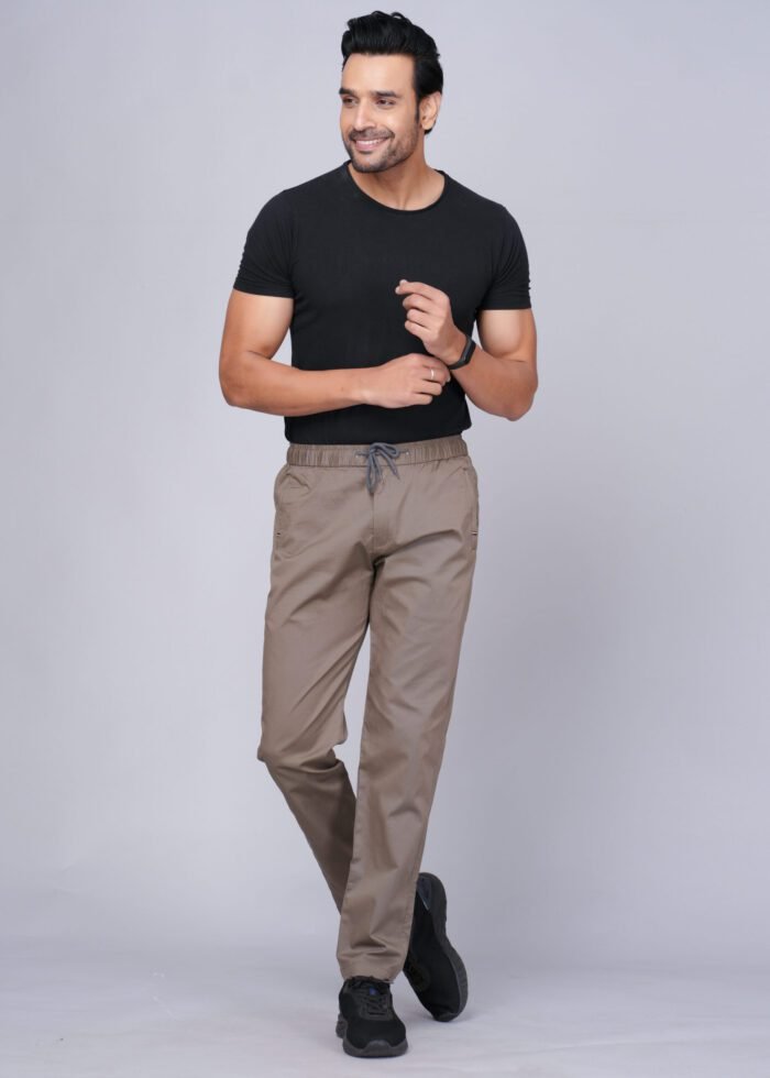 Cargo Sports Men Solid Cotton Brown Track Pant - Image 5