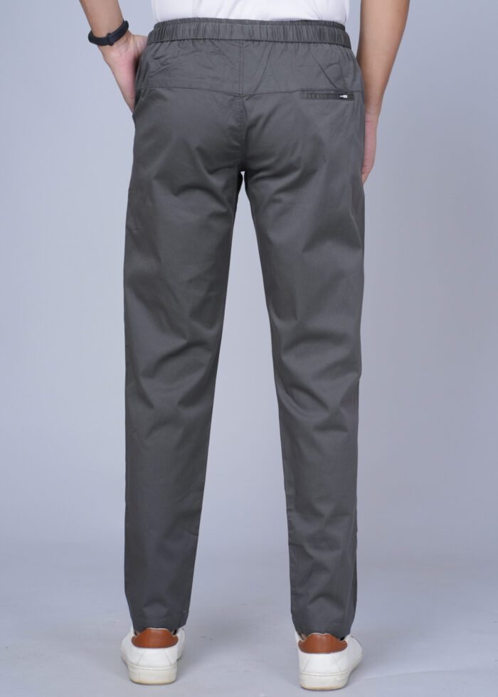 Cargo Sports Men Solid Cotton Dark Grey Track Pant - Image 4