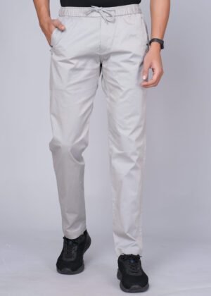 Cargo Sports Men Solid Cotton Light Grey Track Pant
