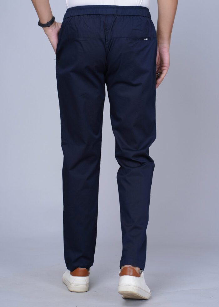 Cargo Sports Men Solid Cotton Navy Blue Track Pant - Image 4